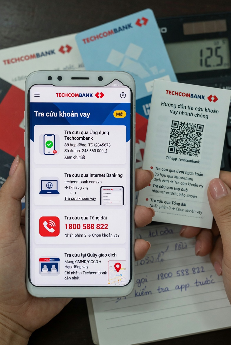 Hướng dẫn tra cứu khoản vay Techcombank đơn giản