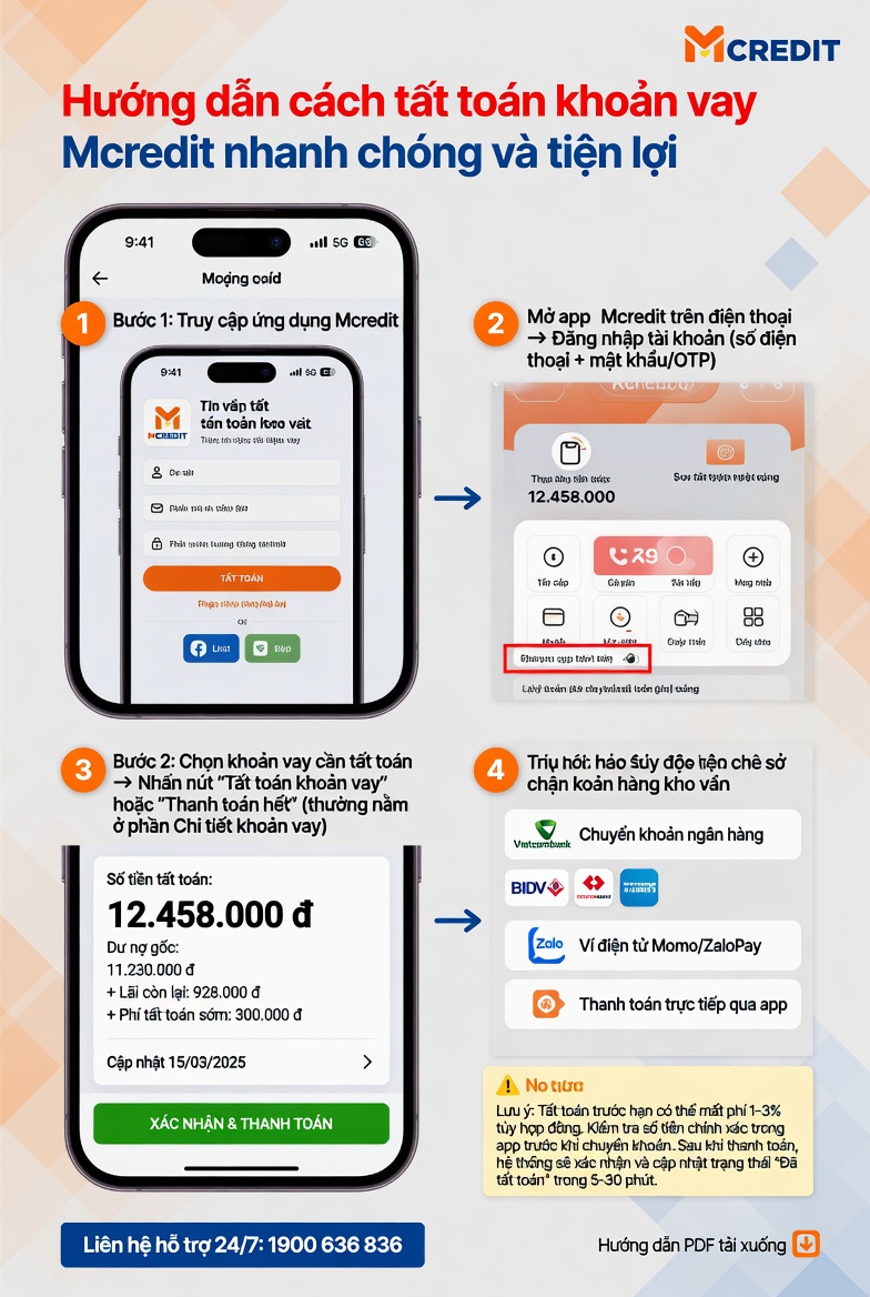 Hướng dẫn cách tất toán khoản vay Mcredit nhanh chóng và tiện lợi