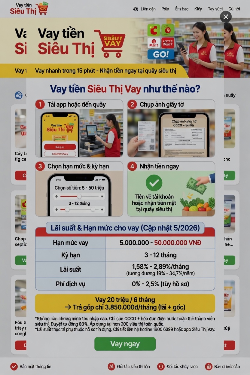 Vay tiền Siêu Thị Vay như thế nào? Lãi suất và hạn mức cho vay